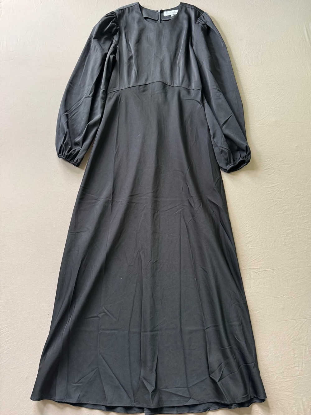 Boutique Empire Waist A-Line Satin Maxi Dress
